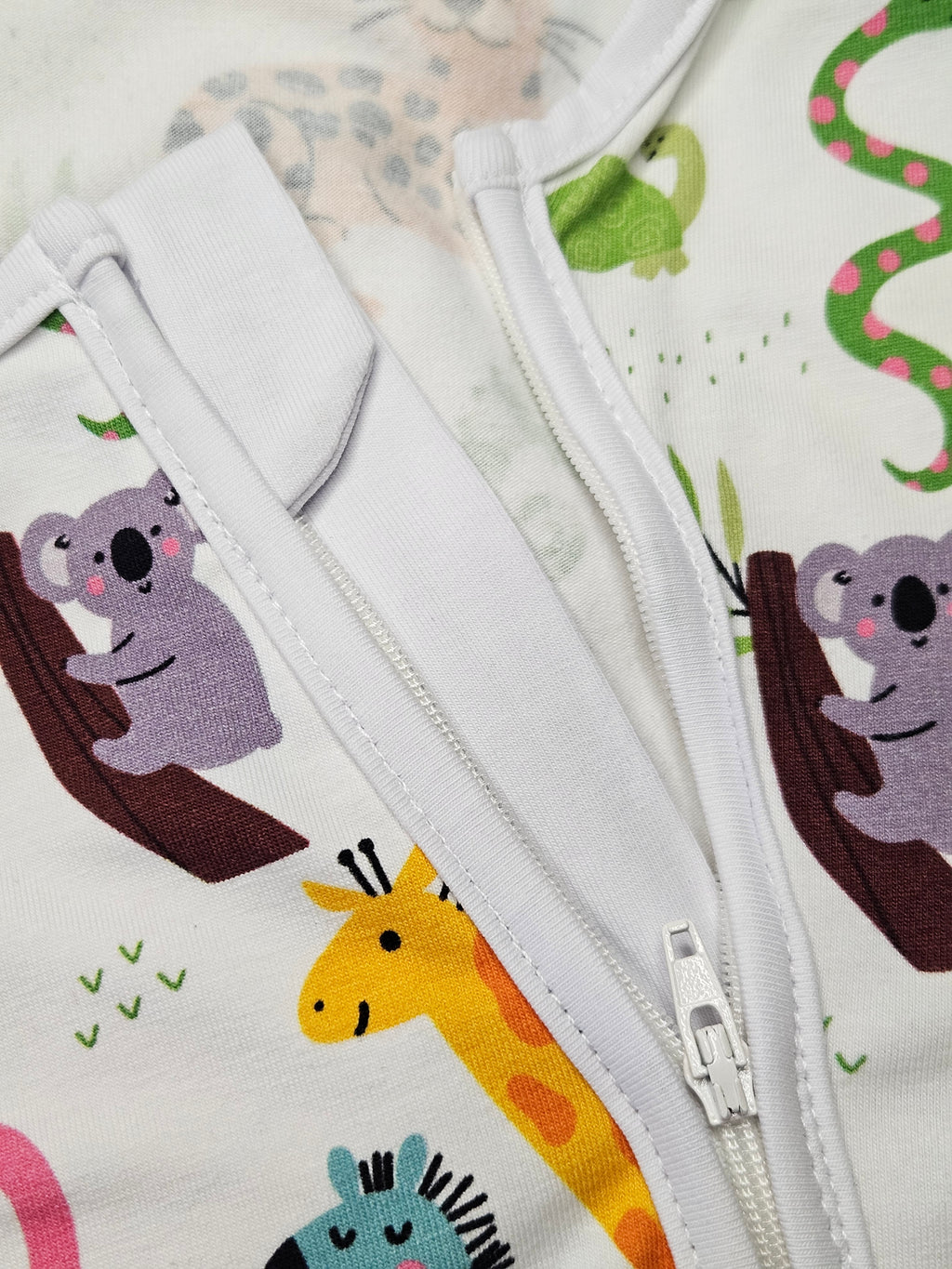 Baby Romper with 2-way zipper "Happy Zoo" (Jersey fabric)