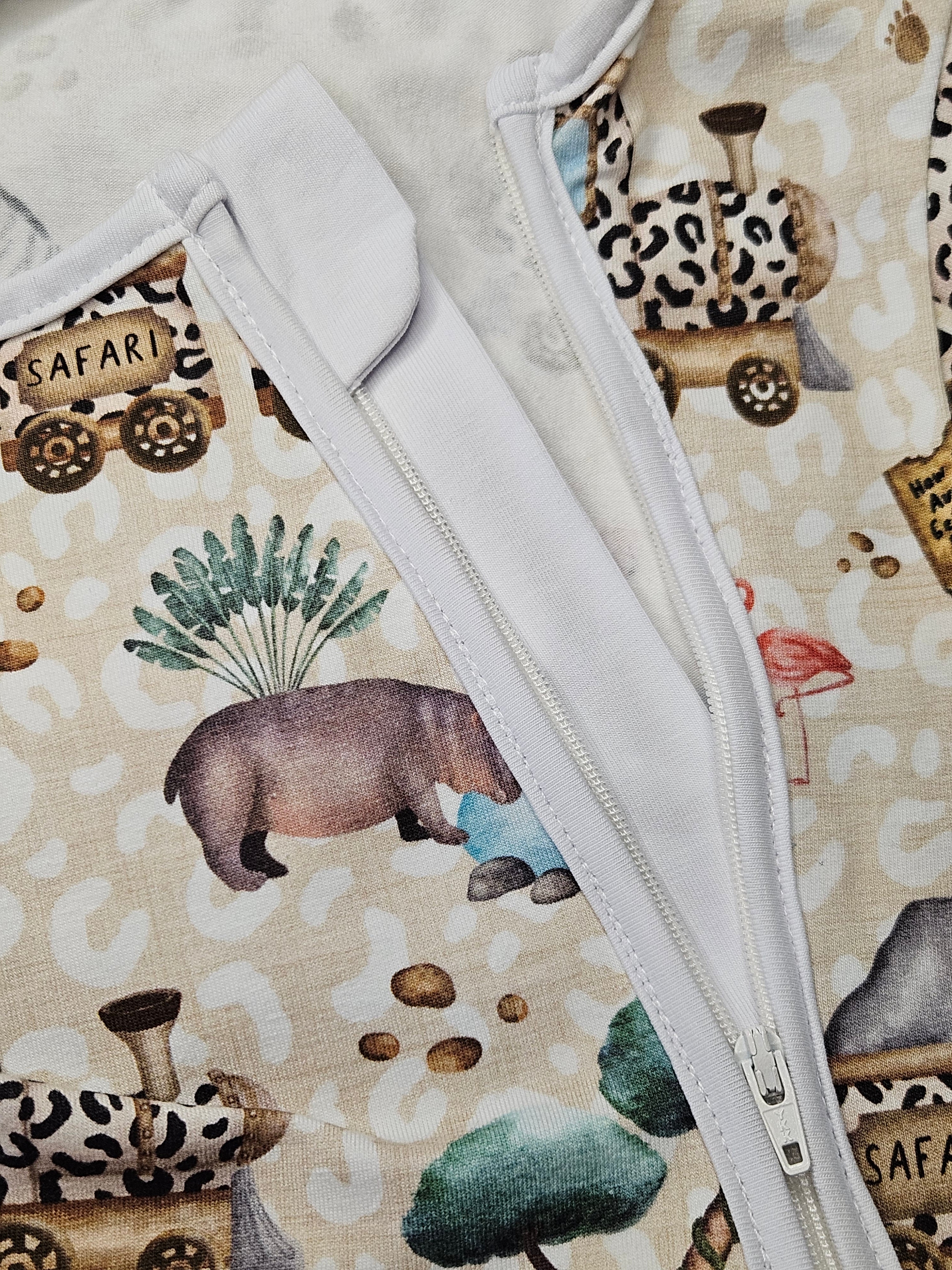 Baby Romper with 2-way zipper "Safari" (Jersey fabric)