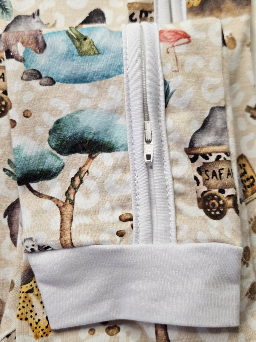 Salopetă bebeluși cu fermoar bidirecțional „Safari” (Țesătură jerse)