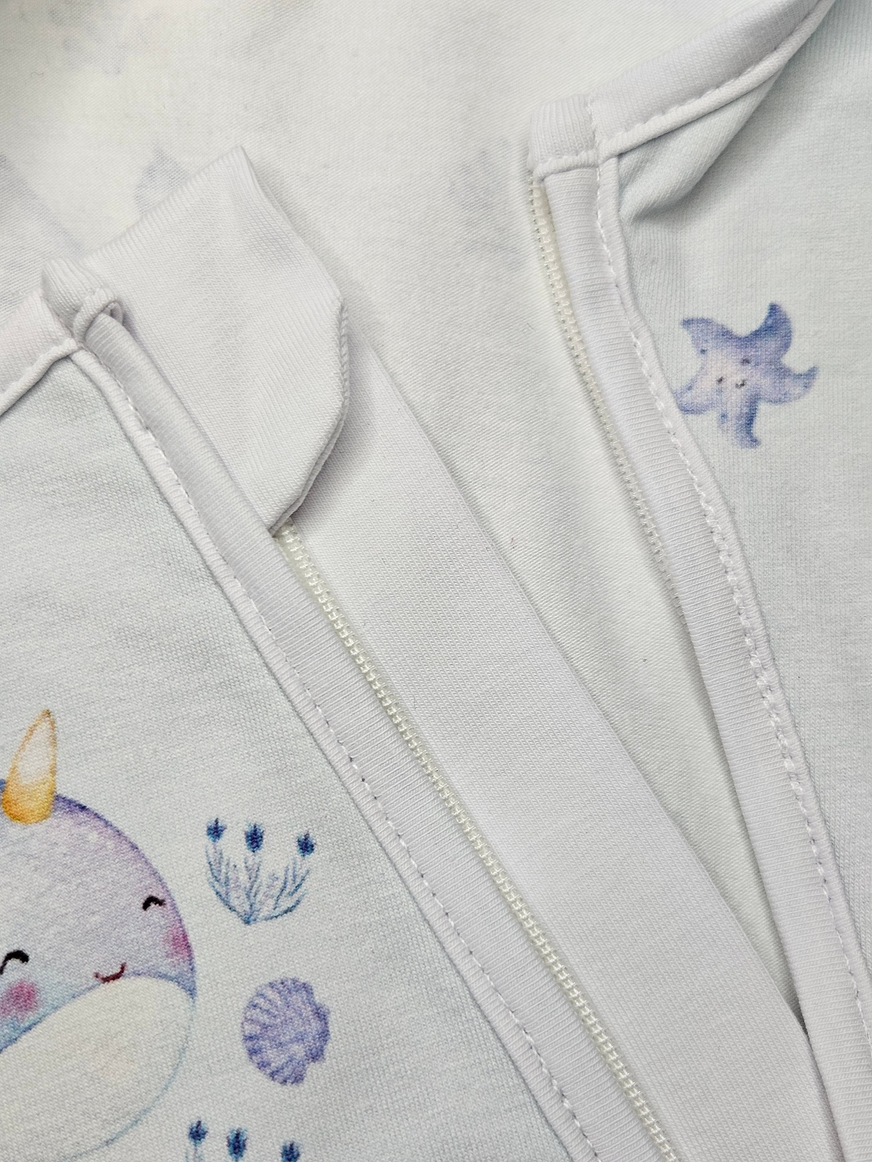 Baby Romper with 2-way zipper "Ocean" (Jersey fabric)