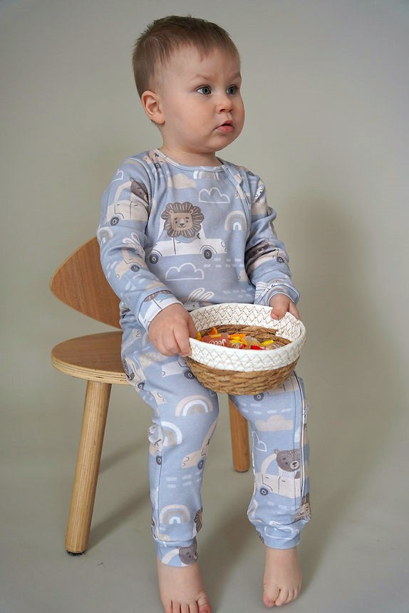 Baby Romper with Zipper "Cars" ( Gentle Touch fabric)