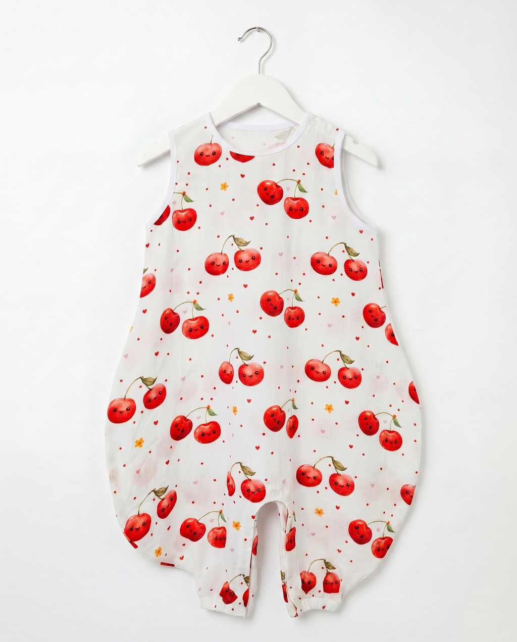 Ultra-Thin Summer Muslin Sleeping Bag with Legs Cherry Smile