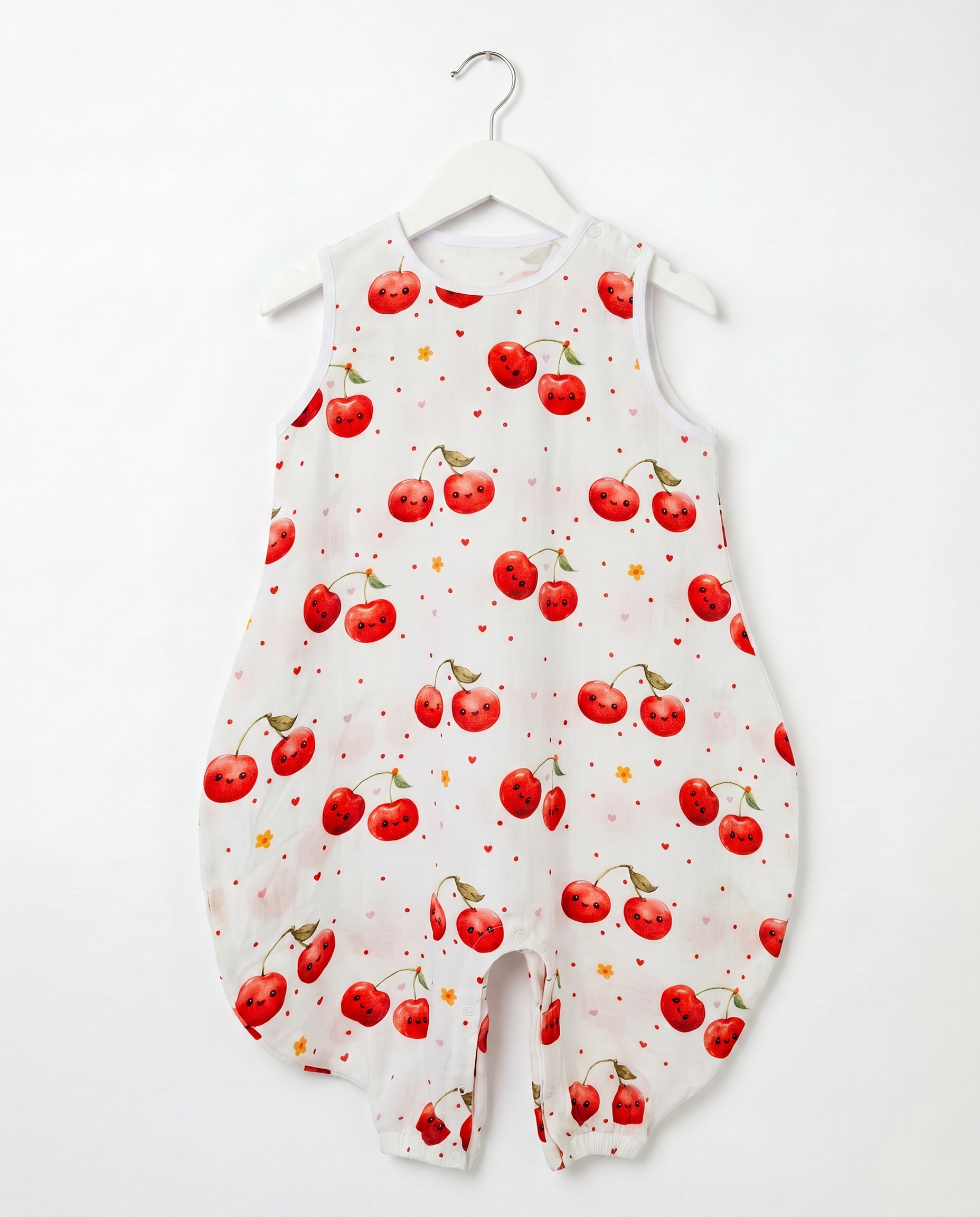 Ultra-Thin Summer Muslin Sleeping Bag with Legs Cherry Smile