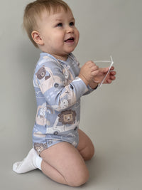 Baby set (2 bodysuit + 1 pants) "Cars" (Gentle Touch fabric)