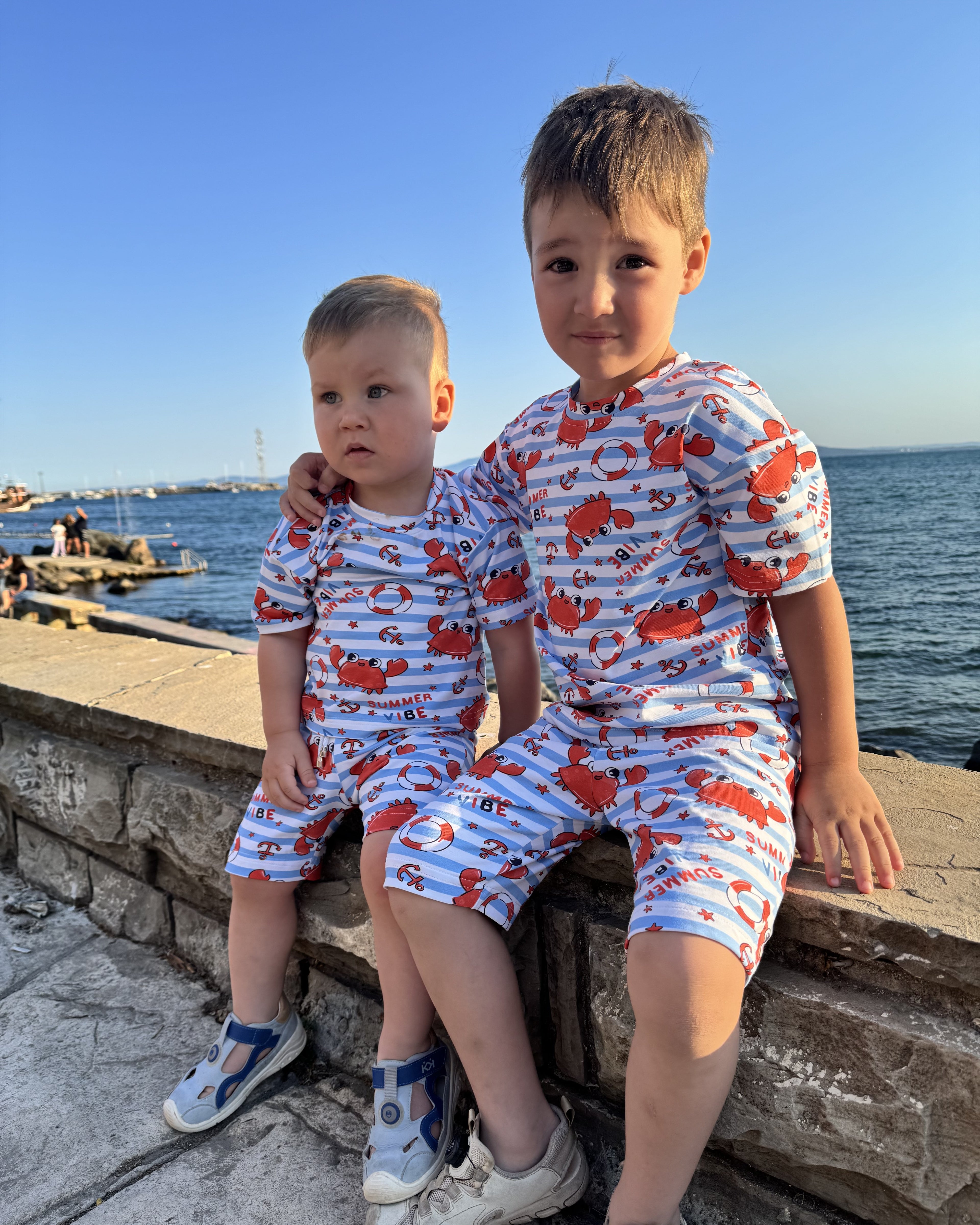 Set băieți vară Crăbuț (Tricou și pantaloni scurți)