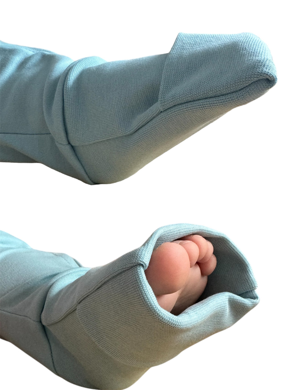 Salopetă albastră ultra-moale pentru bebeluși, cu fermoar, pentru piele sensibilă (țesătură Gentle Touch)