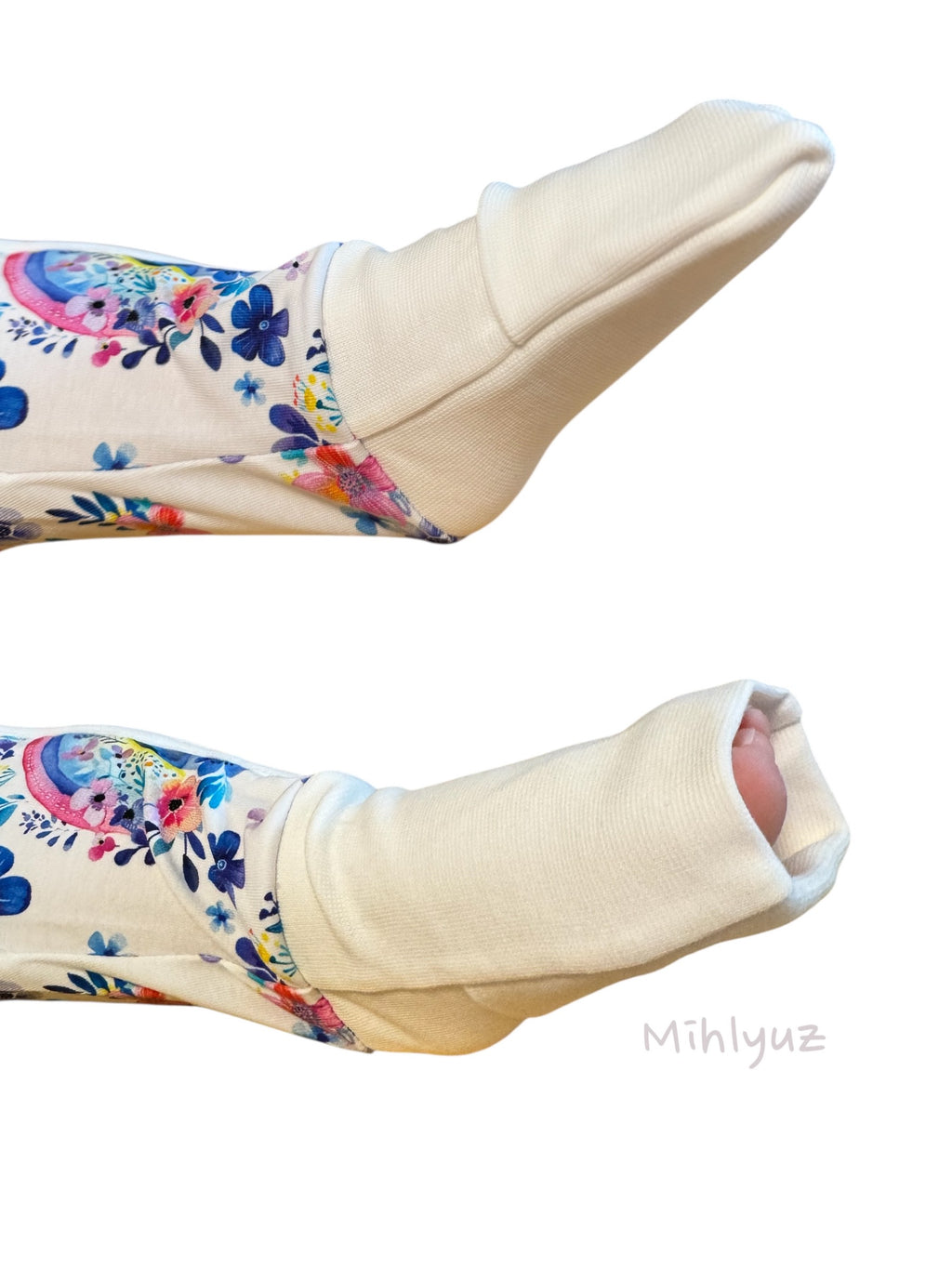 Salopetă pentru bebeluși ultra-moale cu fermoar "Floare albastră" (țesătură Gentle Touch)