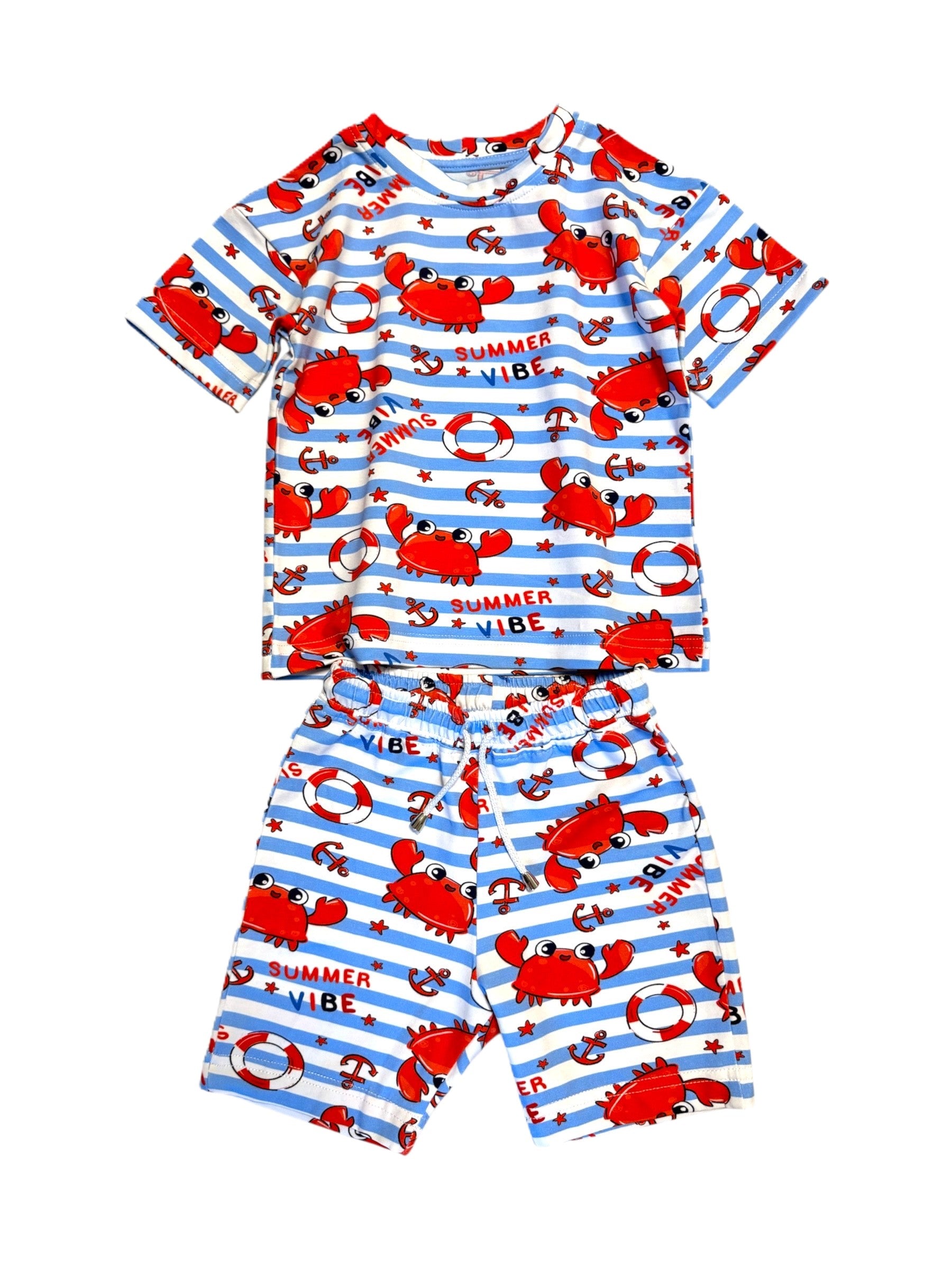 Set băieți vară Crăbuț (Tricou și pantaloni scurți)