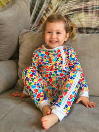 Baby Romper with 2-way zipper "Colorful Hearts" (Jersey fabric)