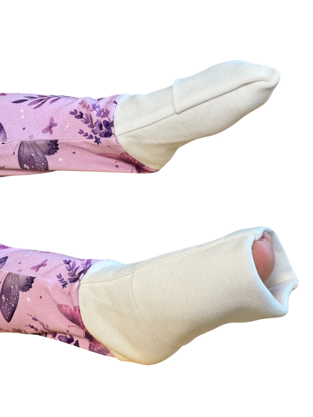 Salopetă bebeluși ultra-moale cu fermoar "Fluture roz" (țesătură Gentle Touch)